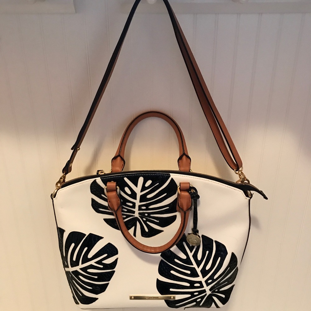 Brahmin black and white purse